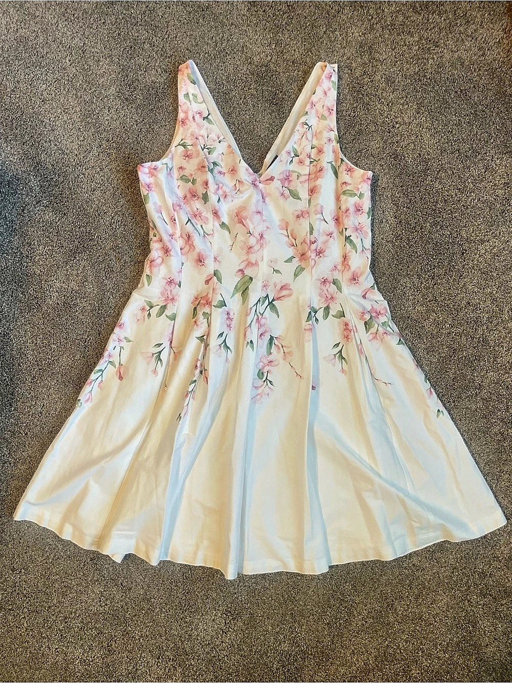 Lauren Ralph Lauren Floral Mini Dress White Pink Size 16